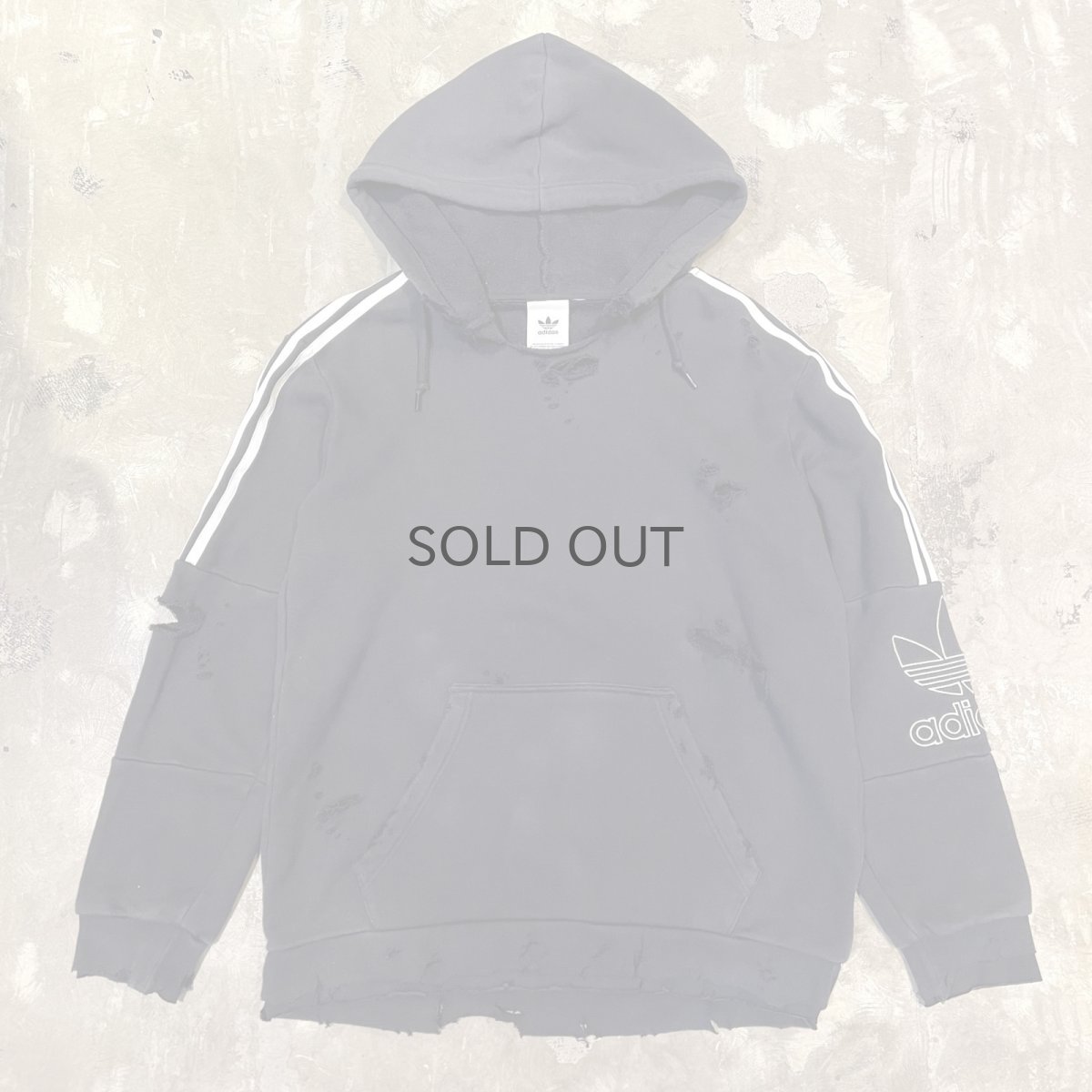 画像1: 【adidas】LOGO CRASH DAMAGE HOODIE SWEAT / Mens L (1)