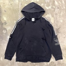 画像1: 【adidas】LOGO CRASH DAMAGE HOODIE SWEAT / Mens L (1)