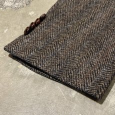 画像7: HERRINGBONE PATTERN WOOL TAILORED JACKET / Mens M~L / MADE IN TAIWAN (7)