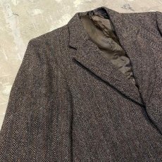 画像3: HERRINGBONE PATTERN WOOL TAILORED JACKET / Mens M~L / MADE IN TAIWAN (3)