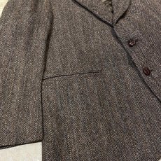 画像5: HERRINGBONE PATTERN WOOL TAILORED JACKET / Mens M~L / MADE IN TAIWAN (5)