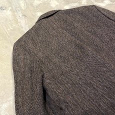 画像9: HERRINGBONE PATTERN WOOL TAILORED JACKET / Mens M~L / MADE IN TAIWAN (9)