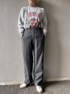 画像12: 【DKNY】GREY COLOR WOOL SUSPENDER DESIGN SLACKS PANTS / W32 (12)