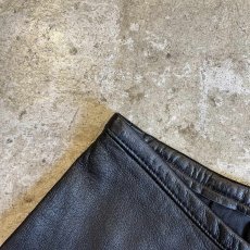 画像7: BLACK COLOR LEATHER FLARE DESIGN PANTS / W23 / MADE IN USA (7)