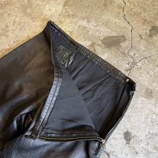 画像9: BLACK COLOR LEATHER FLARE DESIGN PANTS / W23 / MADE IN USA (9)