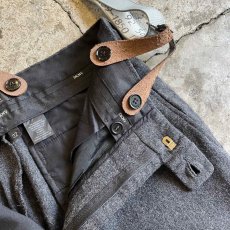 画像8: 【DKNY】GREY COLOR WOOL SUSPENDER DESIGN SLACKS PANTS / W32 (8)