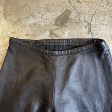 画像6: BLACK COLOR LEATHER FLARE DESIGN PANTS / W23 / MADE IN USA (6)