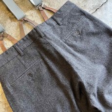 画像10: 【DKNY】GREY COLOR WOOL SUSPENDER DESIGN SLACKS PANTS / W32 (10)