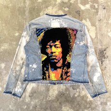 画像1: 【Wiz&Witch】"WANDERER" ZIP UP DENIM JACKET JIMI HENDRIX BACK / OS (1)