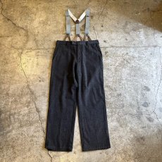 画像1: 【DKNY】GREY COLOR WOOL SUSPENDER DESIGN SLACKS PANTS / W32 (1)