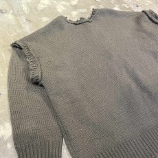 画像10: SLEEVE GIMMICK NO COLLAR DAMAGE KNIT CARDIGAN / Mens XL (10)