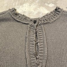 画像12: SLEEVE GIMMICK NO COLLAR DAMAGE KNIT CARDIGAN / Mens XL (12)