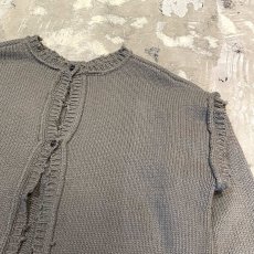 画像5: SLEEVE GIMMICK NO COLLAR DAMAGE KNIT CARDIGAN / Mens XL (5)