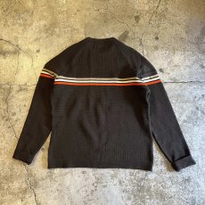 画像2: 3 COLOR LINE POINT DESIGN KNIT SWEATER / Ladies L(M) (2)