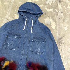 画像4: 【Wiz&Witch】"UNITED" MIX FUR POCKET DENIM JACKET / OS (4)