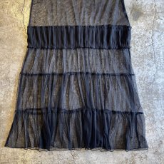 画像8: BLACK COLOR TIERED DESIGN TULLE LONG ONE PIECE / Ladies M (8)