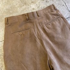 画像7: FAUX SUEDE LEATHER 2 TUCK DESIGN SLACKS HALF PANTS / W29 (7)