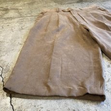 画像5: FAUX SUEDE LEATHER 2 TUCK DESIGN SLACKS HALF PANTS / W29 (5)