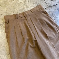 画像3: FAUX SUEDE LEATHER 2 TUCK DESIGN SLACKS HALF PANTS / W29 (3)