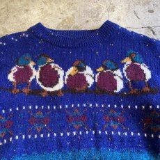 画像4: 【WOOLRICH】DUCK PATTERN DESIGN WOOL KNIT SWEATER / Ladies M (4)