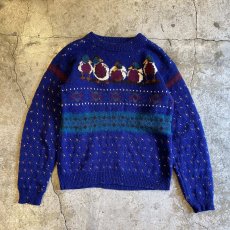 画像1: 【WOOLRICH】DUCK PATTERN DESIGN WOOL KNIT SWEATER / Ladies M (1)