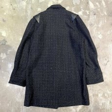 画像2: SHOULDER REAL LEATHER SWITCHED WOOL HALF COAT / Mens M~L (2)