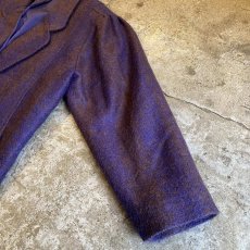 画像5: 2 TONE COLOR SHOULDER GATHER DESIGN MOHAIR DOUBLE JACKET / Ladies L (5)