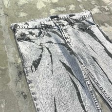 画像3: ALL OVER BLEACHED PATTERN STRAIGHT DENIM PANTS / W33 (3)