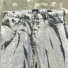 画像11: ALL OVER BLEACHED PATTERN STRAIGHT DENIM PANTS / W33 (11)