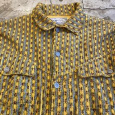 画像4: OLD ALL OVER PATTERN DESIGN CORDUROY JACKET / Ladies L / MADE IN FRANCE (4)