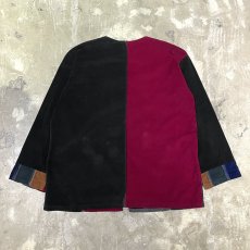 画像2: CORDUROY PATCHWORK NO COLLAR CARDIGAN / Mens XL (2)