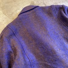 画像10: 2 TONE COLOR SHOULDER GATHER DESIGN MOHAIR DOUBLE JACKET / Ladies L (10)