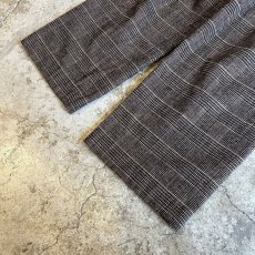 画像4: BROWN COLOR 1 TUCK DESIGN GLEN CHECK PATTERN SLACKS PANTS / W28 (4)