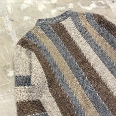 画像9: MULTI STRIPE PATTERN WOOL KNIT SWEATER / Mens M(L) / MADE IN ENGLAND (9)