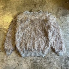 画像2: 80's MIX COLOR FRINGE V NECK DESIGN KNIT SWEATER / Ladies L (2)