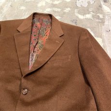 画像4: 【LAUREN BY RALPH LAUREN】CASHMERE MIX BROUN TAILORED JACKET / Mens L (4)