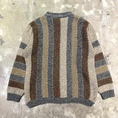 画像2: MULTI STRIPE PATTERN WOOL KNIT SWEATER / Mens M(L) / MADE IN ENGLAND (2)