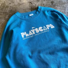 画像3: 80's "PLAYSCAPE" PRINTED COLOR RAGLAN SEEVE L/S SWEAT / Ladies XL(L) / MADE IN USA (3)