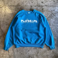 画像1: 80's "PLAYSCAPE" PRINTED COLOR RAGLAN SEEVE L/S SWEAT / Ladies XL(L) / MADE IN USA (1)