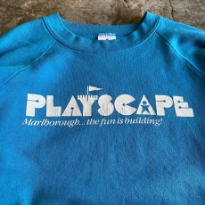 画像4: 80's "PLAYSCAPE" PRINTED COLOR RAGLAN SEEVE L/S SWEAT / Ladies XL(L) / MADE IN USA (4)