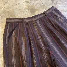 画像3: IVY STRIPE DESIGN WOOL SLACKS HALF PANTS / W28 (3)