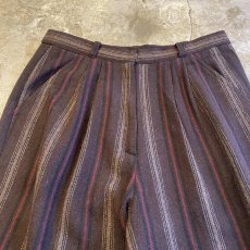 画像4: IVY STRIPE DESIGN WOOL SLACKS HALF PANTS / W28 (4)