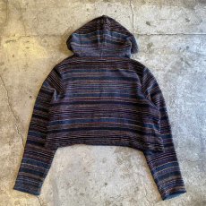 画像2: MULTI BODER COLOR SHORT HOODIE / Ladies M (2)