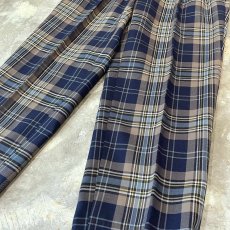 画像6: ALL OVER CHECK PATTERN 2TUCK SLACKS / W30 (6)