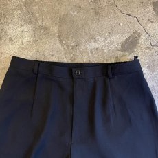 画像5: 1 TUCK DESIGN BLACK COLOR SLACKS HALF PANTS / W29~W33 (5)