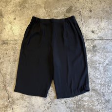 画像2: 1 TUCK DESIGN BLACK COLOR SLACKS HALF PANTS / W29~W33 (2)