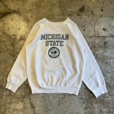 画像1: 80's【CHAMPION】FRONT PRINTED DESIGN COLLEGE L/S SWEAT / Ladies M(L) / MADE IN USA (1)