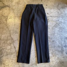 画像2: BLACK COLOR SIDE LINE DESIGN WAIST ADJUSTMENT PANTS / W27~W33 (2)