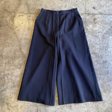 画像2: 【agnes b.】NAVY COLOR TUCK DESIGN WIDE PANTS / W29 (2)