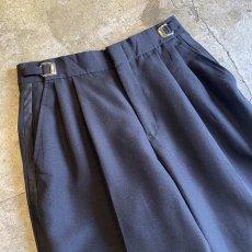 画像3: BLACK COLOR SIDE LINE DESIGN WAIST ADJUSTMENT PANTS / W27~W33 (3)